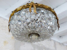 Load image into Gallery viewer, 1900 Gorgeous Antique French Empire Ceiling D: 11&quot; Gilded Brass &amp; Prisms Crystal
