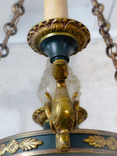 Load image into Gallery viewer, Antique French 6 Arms Ormolu Bronze Brass Tole Chandelier Ceiling Empire 1930 #1
