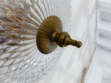 Load image into Gallery viewer, Gorgeous PAIR Mid-century Gilded Bronze Diamond Glass Ceiling Wall Light 1970
