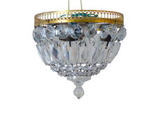 Load image into Gallery viewer, Gorgeous Vintage French Empire Ceiling D: 8&quot; Gilded Brass &amp; Prisms Crystal 50&#39;s
