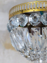 Load image into Gallery viewer, Gorgeous Vintage French Empire Ceiling D: 8&quot; Gilded Brass &amp; Prisms Crystal 50&#39;s
