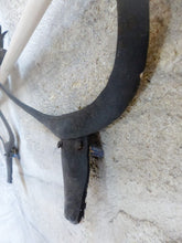 Load image into Gallery viewer, Vintage Brutalist Pair Wrought Iron Wall Light Sconce 1970 BULL head Rare French
