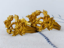 Load image into Gallery viewer, Antique PAIR French Ormolu Bronze Tiebacks Rod Curtain 19TH Hooks
