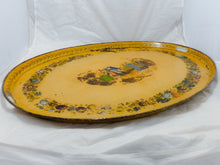 Load image into Gallery viewer, 30&quot; Antique 19th C. French Victorian Hand Painted Tole Metal Toleware Oval Tray
