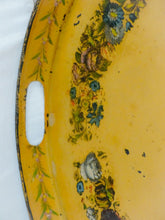 Load image into Gallery viewer, 30&quot; Antique 19th C. French Victorian Hand Painted Tole Metal Toleware Oval Tray
