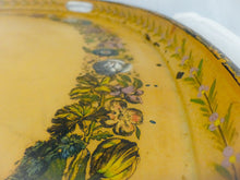 Load image into Gallery viewer, 30&quot; Antique 19th C. French Victorian Hand Painted Tole Metal Toleware Oval Tray
