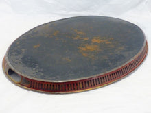 Load image into Gallery viewer, Antique 19th C. French Victorian Hand Painted Tole Metal Toleware Oval Tray Red
