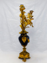 Load image into Gallery viewer, Gorgeous Antique French Candelabra Candlestick Blue Sevres gilded Bronze 19TH
