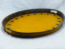 Load image into Gallery viewer, Antique 19th C. French Victorian Hand Painted Tole Metal Vine theme Oval Tray
