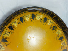 Load image into Gallery viewer, Antique 19th C. French Victorian Hand Painted Tole Metal Vine theme Oval Tray
