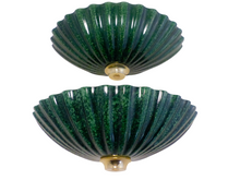 Load image into Gallery viewer, Vintage Pair Wall Lights Ceramic Malachite Robert de Schuytener Lamp 1980
