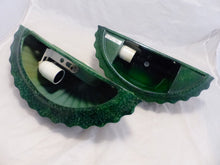 Load image into Gallery viewer, Vintage Pair Wall Lights Ceramic Malachite Robert de Schuytener Lamp 1980
