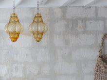 Load image into Gallery viewer, Rare Pair Venitian Lantern Ceiling Light 20TH Vintage Italian chandelier Murano
