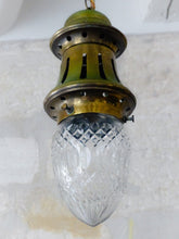 Load image into Gallery viewer, Gorgeous Small French Hall Lantern 1950 Chandelier Ceiling Gilded Cut Crystal
