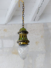 Load image into Gallery viewer, Gorgeous Small French Hall Lantern 1950 Chandelier Ceiling Gilded Cut Crystal
