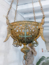 Load image into Gallery viewer, 19TH Antique French Sanctuary Church Chandelier Ceiling Religious Enameled
