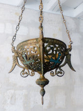 Load image into Gallery viewer, 19TH Antique French Sanctuary Church Chandelier Ceiling Religious Enameled
