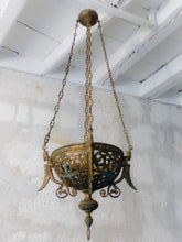 Load image into Gallery viewer, 19TH Antique French Sanctuary Church Chandelier Ceiling Religious Enameled
