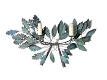 Load image into Gallery viewer, Charming Delicate Large Vintage French Metal Copper Foliage Wall Light Sconce
