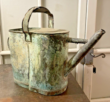 Load image into Gallery viewer, 20th Century French Watering Can with Green patina / Ancien Arrosoir Garden Zinc
