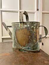 Load image into Gallery viewer, 20th Century French Watering Can with Green patina / Ancien Arrosoir Garden Zinc
