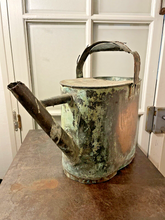 Load image into Gallery viewer, 20th Century French Watering Can with Green patina / Ancien Arrosoir Garden Zinc
