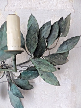 Load image into Gallery viewer, Charming Delicate Large Vintage French Metal Copper Foliage Wall Light Sconce
