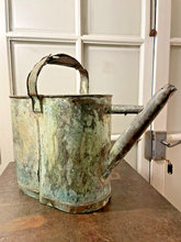 Load image into Gallery viewer, 20th Century French Watering Can with Green patina / Ancien Arrosoir Garden Zinc
