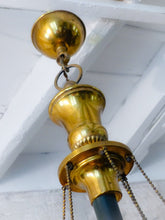 Load image into Gallery viewer, Vintage French Empire Sty. Ceiling Suspension Chandelier 1960 Gilded Green Metal
