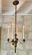 Load image into Gallery viewer, 1900 Antique French Bronze Brass Candlestick Chandelier Ceiling Flame Louis XVI
