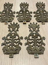 Load image into Gallery viewer, 19TH Empire Set 5x Antique French Gilded Bronze Pediment Parts Hardware Salvage
