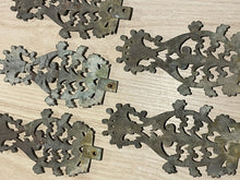 Load image into Gallery viewer, 19TH Empire Set 5x Antique French Gilded Bronze Pediment Parts Hardware Salvage
