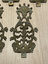 Load image into Gallery viewer, 19TH Empire Set 5x Antique French Gilded Bronze Pediment Parts Hardware Salvage
