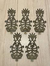 Load image into Gallery viewer, 19TH Empire Set 5x Antique French Gilded Bronze Pediment Parts Hardware Salvage
