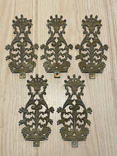 Load image into Gallery viewer, 19TH Empire Set 5x Antique French Gilded Bronze Pediment Parts Hardware Salvage
