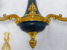 Load image into Gallery viewer, Antique PAIR French Empire Wall Light Sconce 2 Lights Gilded Bronze 1930 RARE
