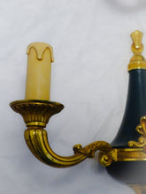 Load image into Gallery viewer, Antique PAIR French Empire Wall Light Sconce 2 Lights Gilded Bronze 1930 RARE
