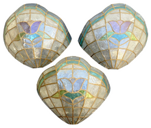 Load image into Gallery viewer, Superbe lot 3x anciennes appliques Nacre Décor Fleurs 1980 Multicolores
