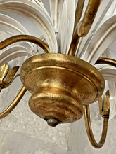 Load image into Gallery viewer, Nice Gilded Enameled Chandelier Ceiling 70&#39;s Regency Mid Century HANS KOGL Style
