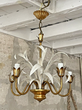 Load image into Gallery viewer, Nice Gilded Enameled Chandelier Ceiling 70&#39;s Regency Mid Century HANS KOGL Style
