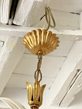 Load image into Gallery viewer, Nice Gilded Enameled Chandelier Ceiling 70&#39;s Regency Mid Century HANS KOGL Style
