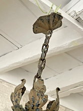 Load image into Gallery viewer, Gorgeous PAIR Antique French Lantern Tole Iron 1930 Chandelier Ceiling Shabby
