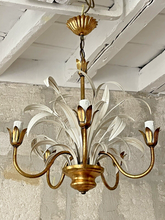 Load image into Gallery viewer, Nice Gilded Enameled Chandelier Ceiling 70&#39;s Regency Mid Century HANS KOGL Style
