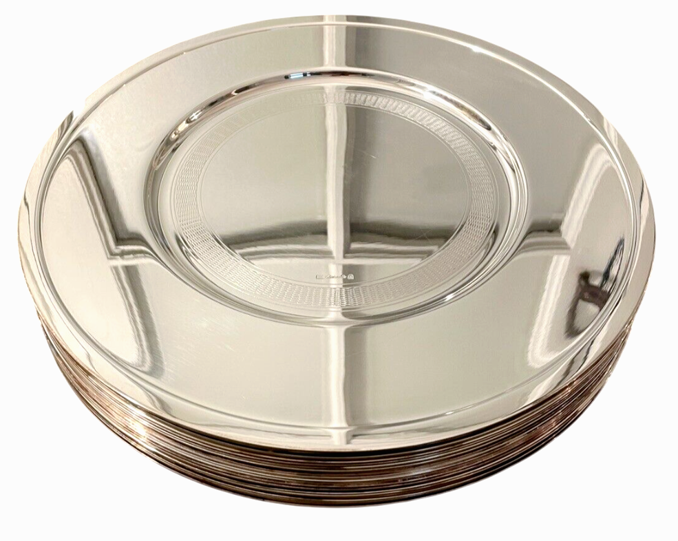 CHRISTOFLE Silverplated Charger Presentation Plate MINT Rare Set 18x available