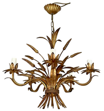 Load image into Gallery viewer, Gorgeous Wheat Gilded Chandelier Ceiling 70&#39;s Regency Mid Century HANS KOGL Styl
