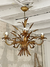 Load image into Gallery viewer, Gorgeous Wheat Gilded Chandelier Ceiling 70&#39;s Regency Mid Century HANS KOGL Styl
