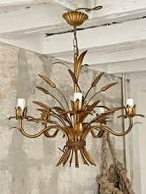 Load image into Gallery viewer, Gorgeous Wheat Gilded Chandelier Ceiling 70&#39;s Regency Mid Century HANS KOGL Styl
