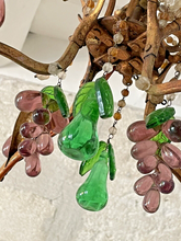 Load image into Gallery viewer, Gorgeous Antique Chandelier Handmade Glass Drops Fruits 1920 MURANO 4 lights
