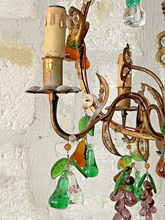 Load image into Gallery viewer, Gorgeous Antique Chandelier Handmade Glass Drops Fruits 1920 MURANO 4 lights
