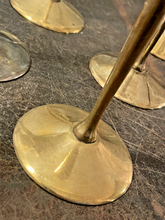 Load image into Gallery viewer, Charming Set of x6 Vintage Champagne Flutes - Brass &amp; Silverplated Metal - 9&quot;
